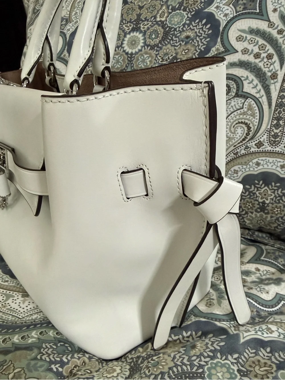 Michael Kors Hamilton Legacy Large Leather Satchel with Lock Detail